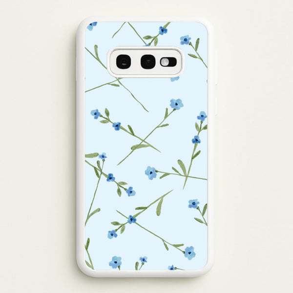 Baby Blue Floral Pattern Galaxy S10e Case