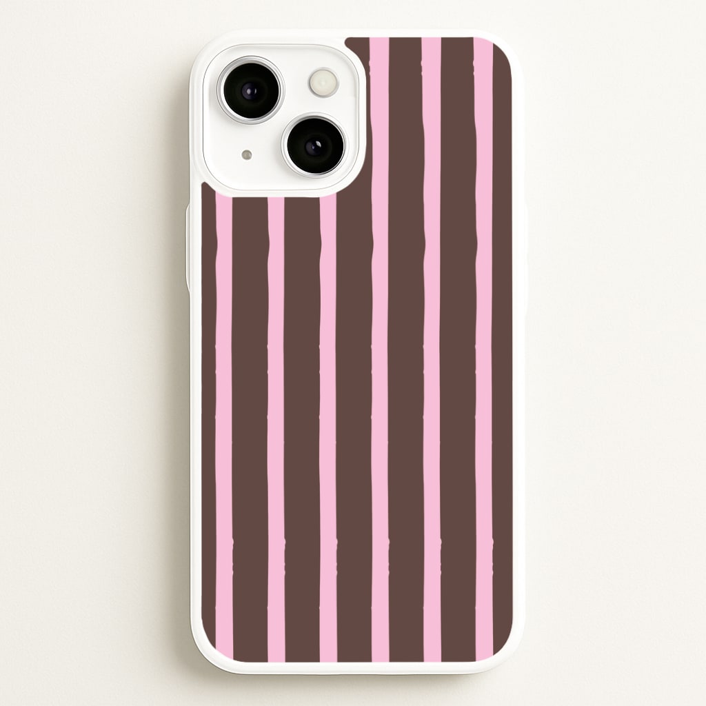 Chocolate & Strawberry Stripes iPhone 13 Mini Case