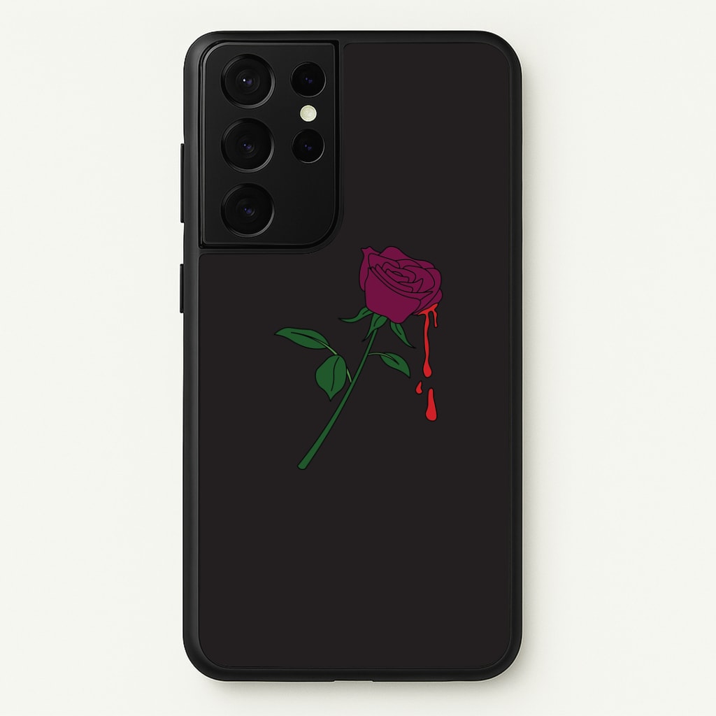 Dark Pink Rose Galaxy S21 Ultra Case