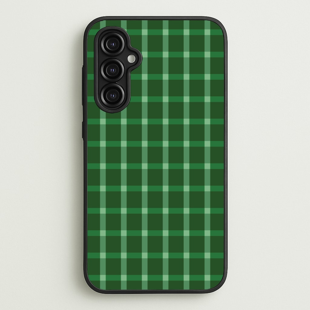 Dark Green Tartan Christmas Pattern Galaxy A14 Case