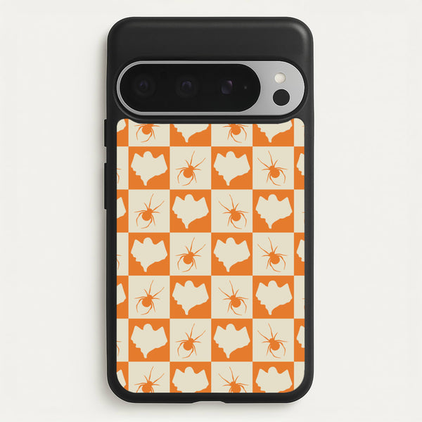 Spiders And Ghosts Checkered Pattern II Google Pixel 9 Pro XL Case