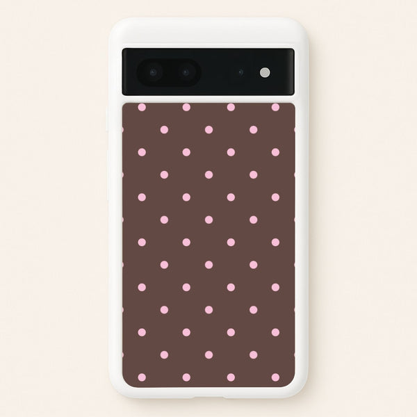 Chocolate & Strawberry Polka Dots Google Pixel 7 Case