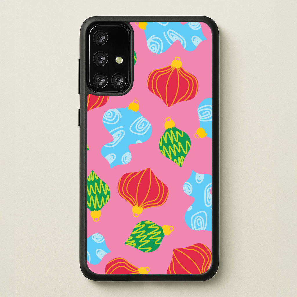 Abstract Christmas Baubles Pattern Galaxy A71 Case