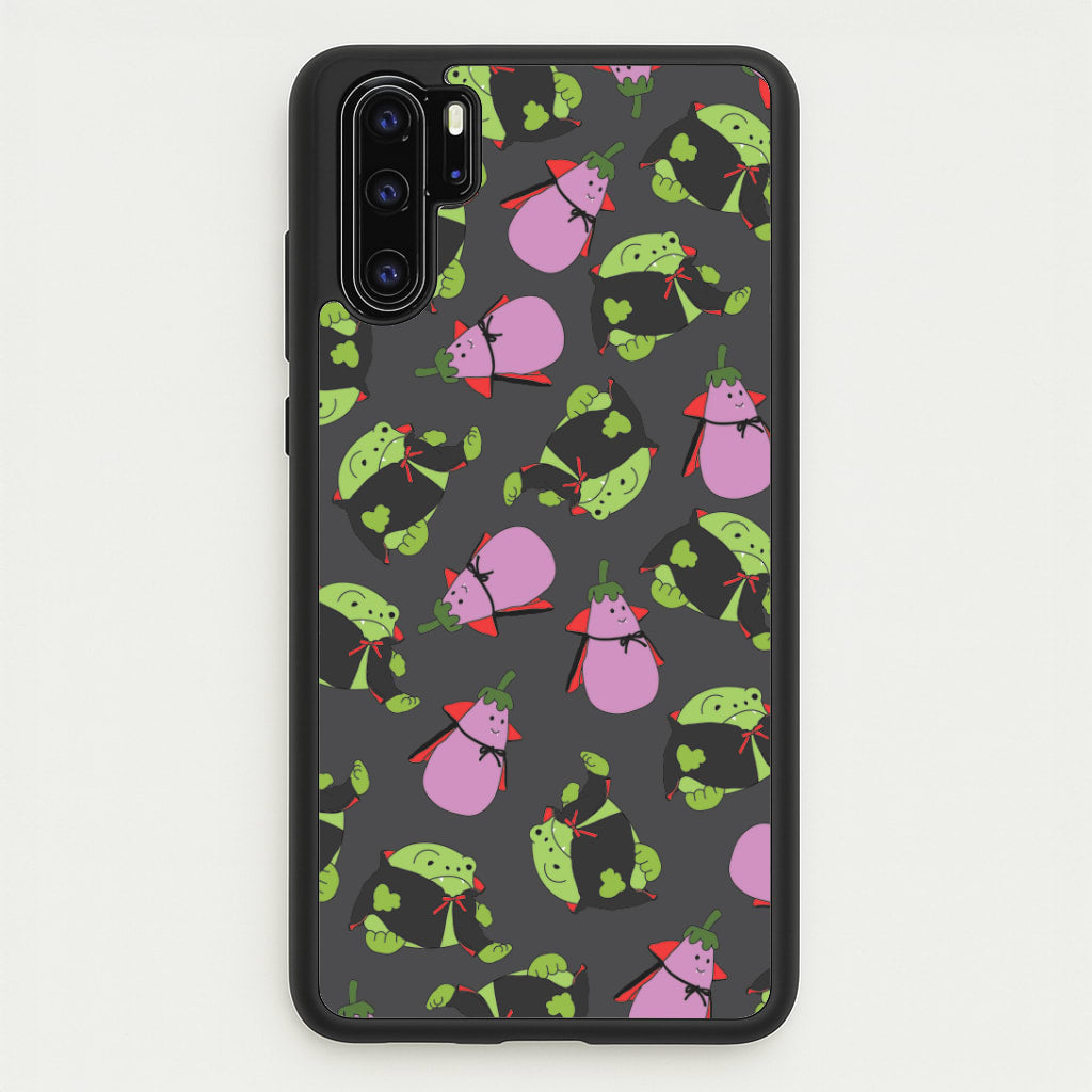 Vampire Frogs And Vegetables Pattern - Halloween Huawei P30 Pro Case