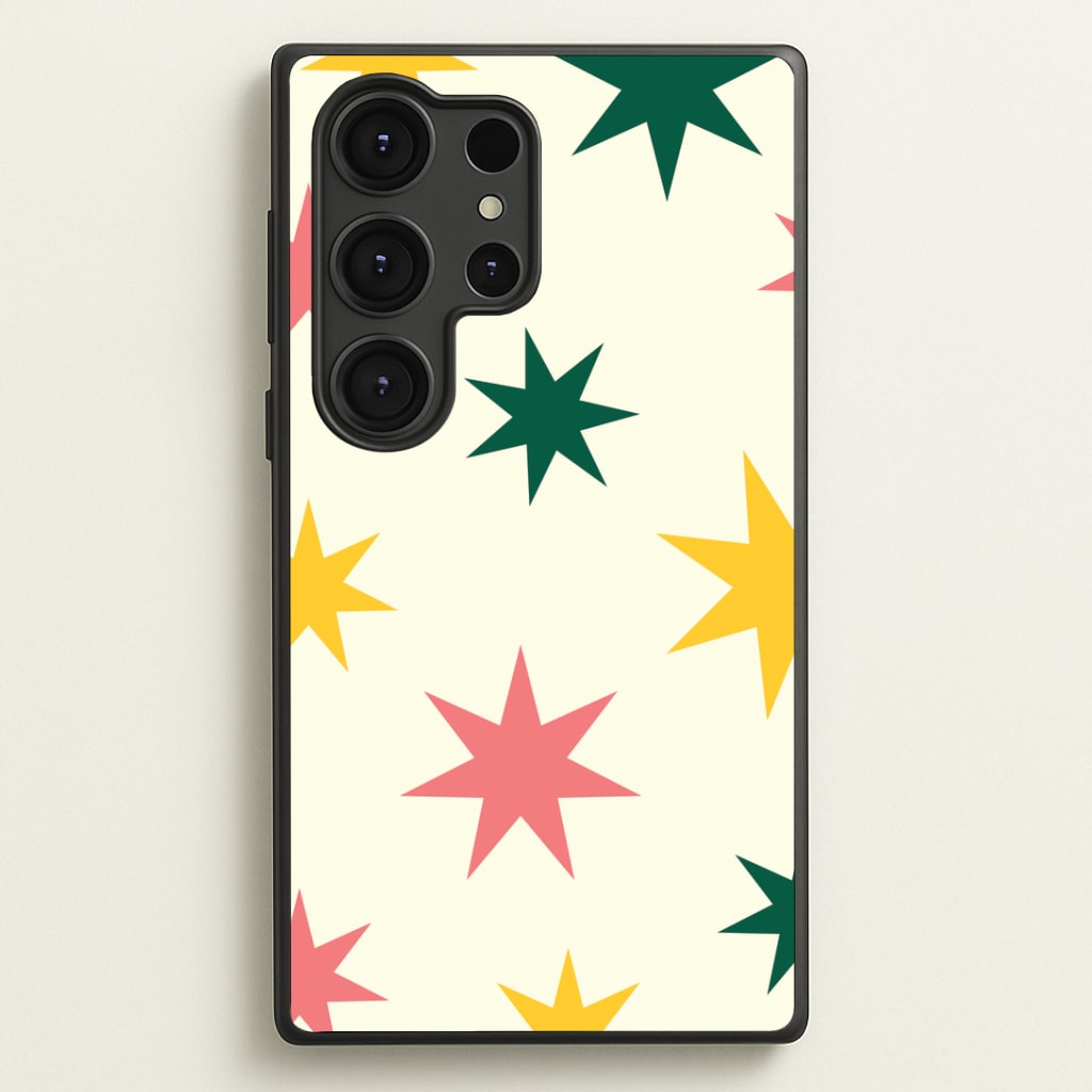 Colourful Christmas Stars Pattern Galaxy S25 Ultra Case