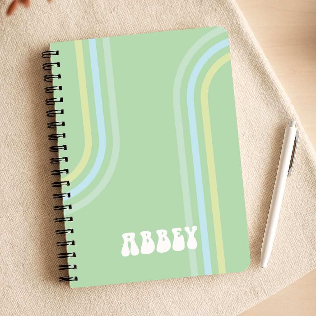 Retro Green Personalised Name Notepad