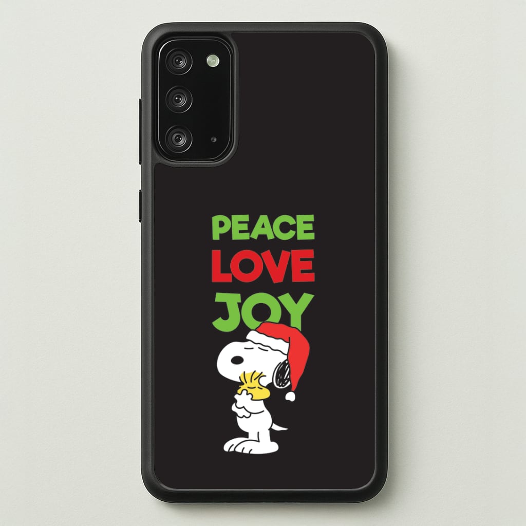 Peace, Love, Joy Christmas Cartoon Beagle Galaxy Note 20 Case