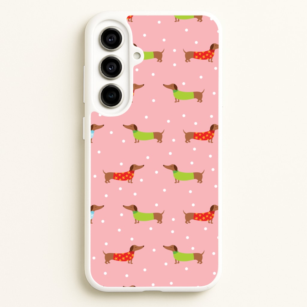 Christmas Jumpers Dachshund Pattern Galaxy A56 Case