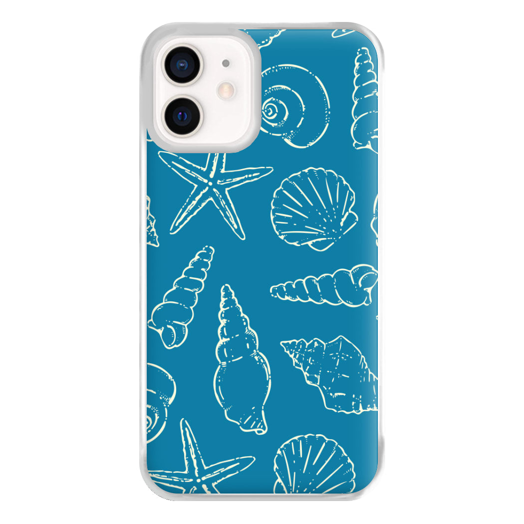 Sketched Shells Pattern iPhone 13 Mini Case