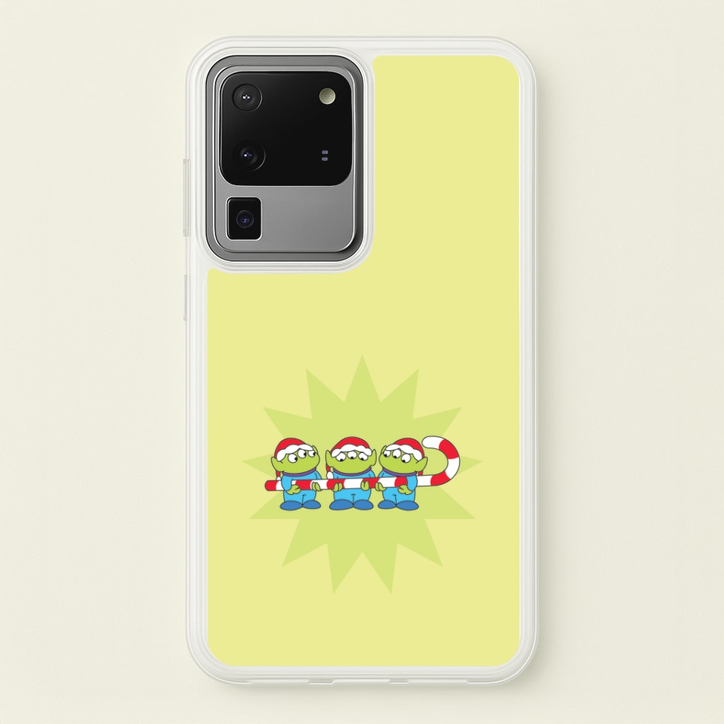 Cute Green Aliens Candycane Galaxy S20 Ultra Case