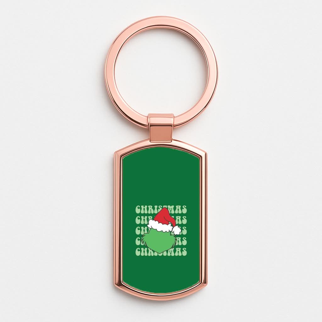 Green Creature Christmas Rose Gold Keyring