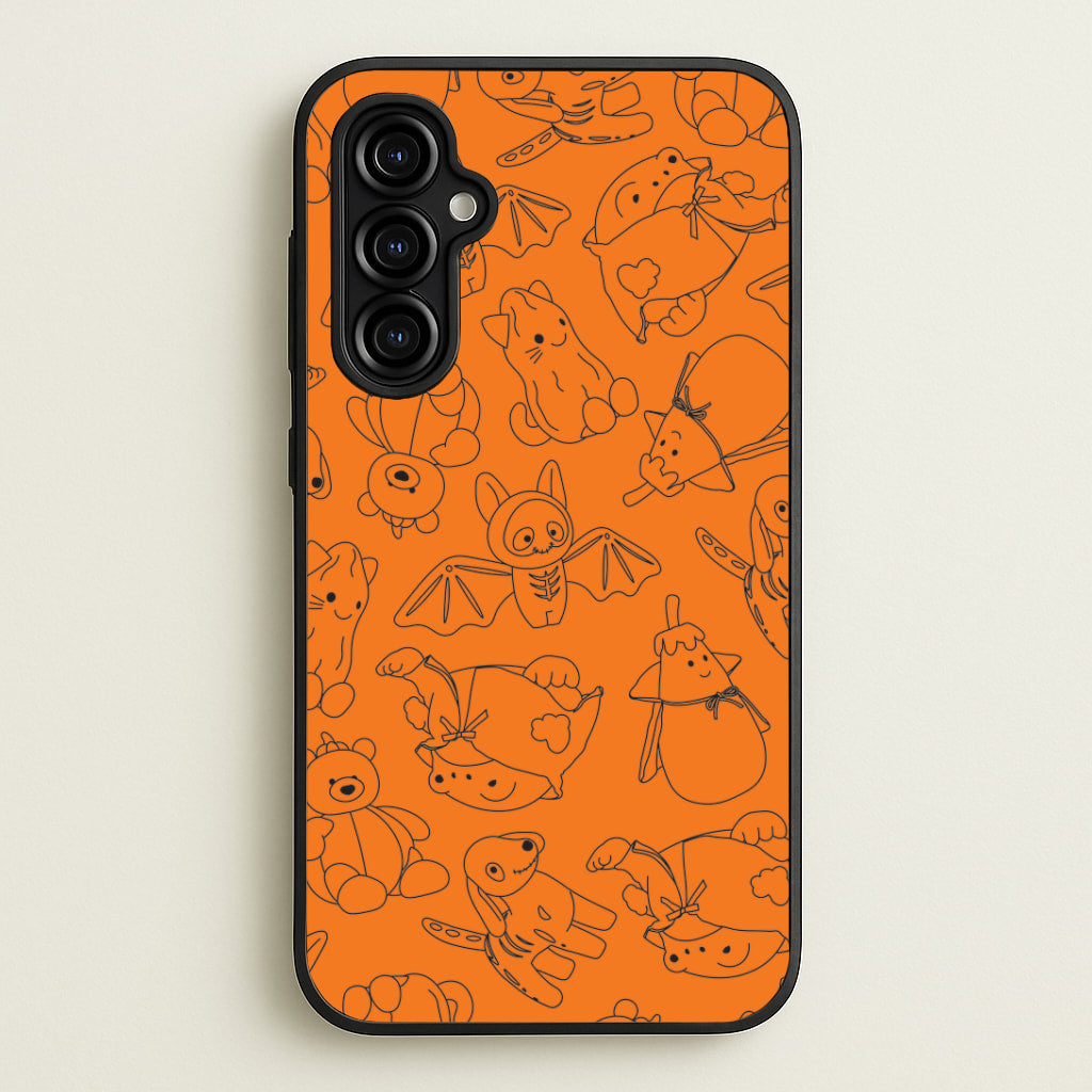 Halloween Plushies Pattern I - Halloween Galaxy A54 Case