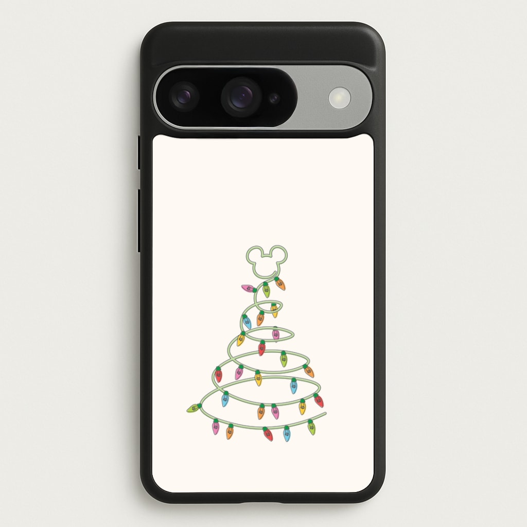 Cartoon Mouse Christmas Tree Lights Google Pixel 10 / 10 Pro Case