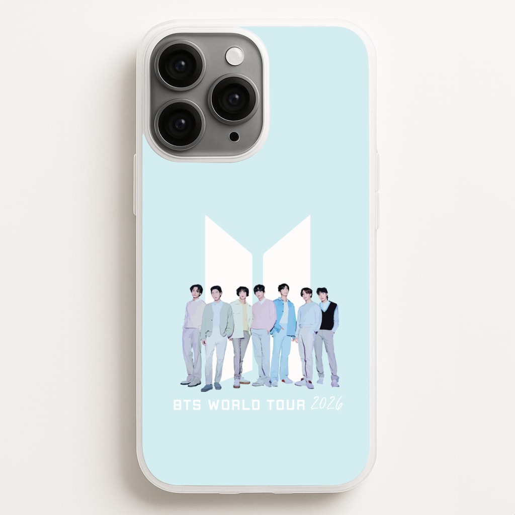 K-Pop Band Tour Pastel Blue iPhone 16 Pro Max Case