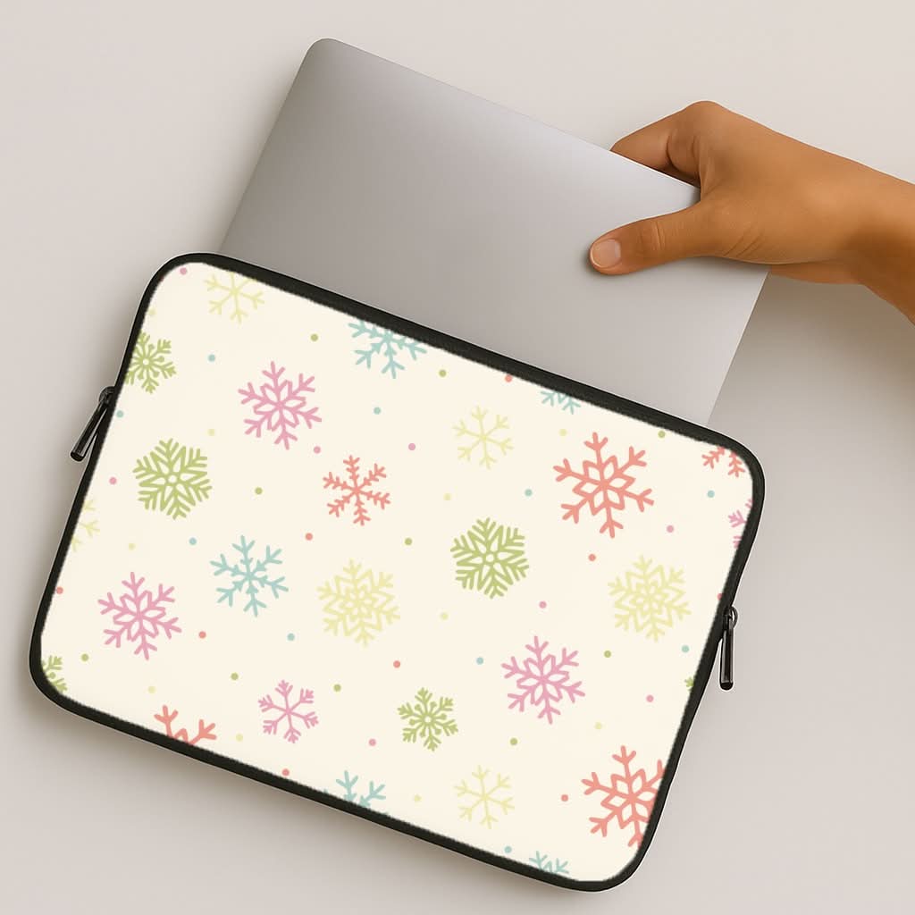 Pastel Snowflakes Pattern MacBook Cover