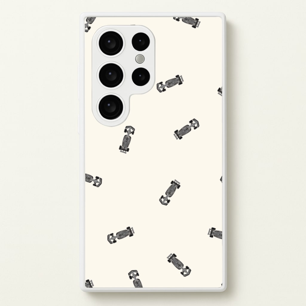 Race Cars Pattern Off White Galaxy S24 Ultra Case