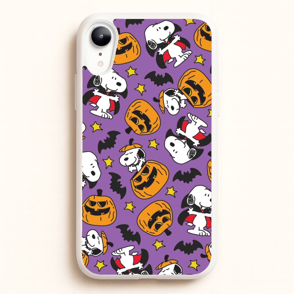 Cartoon Beagle Halloween Pattern iPhone XR Case
