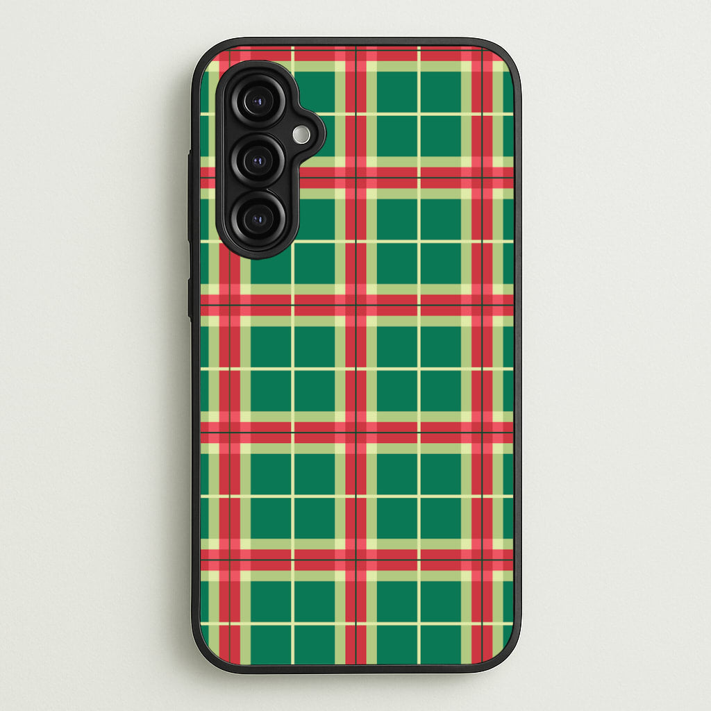 Red And Green Tartan II Christmas Pattern Galaxy A14 Case