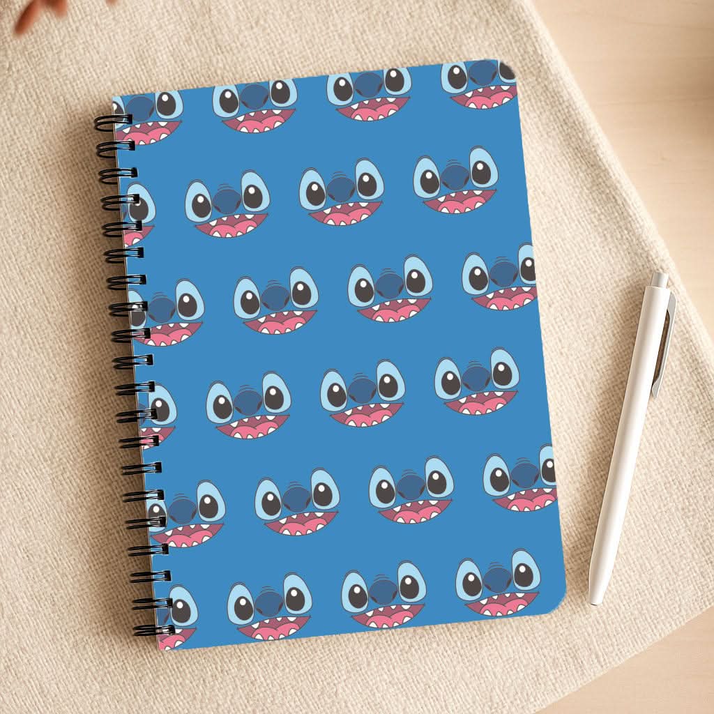 Blue Alien Face Pattern Notepad