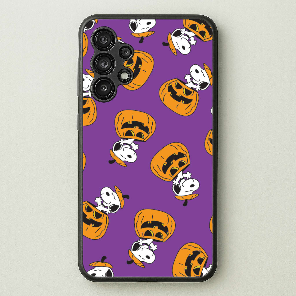 Cartoon Beagle Pumpkin Pattern Galaxy A13 Case