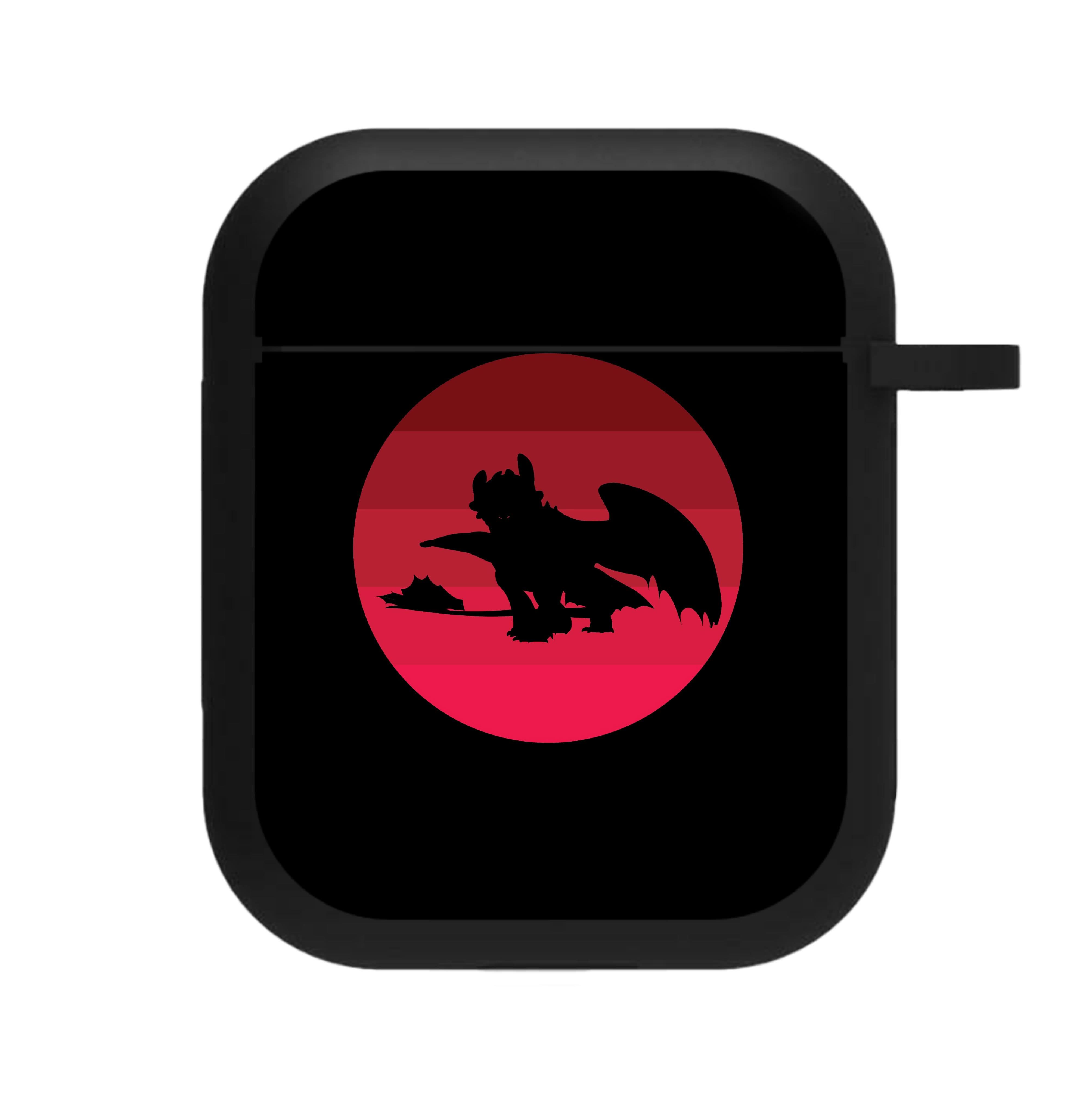 Red Sunset Dragon AirPods Case