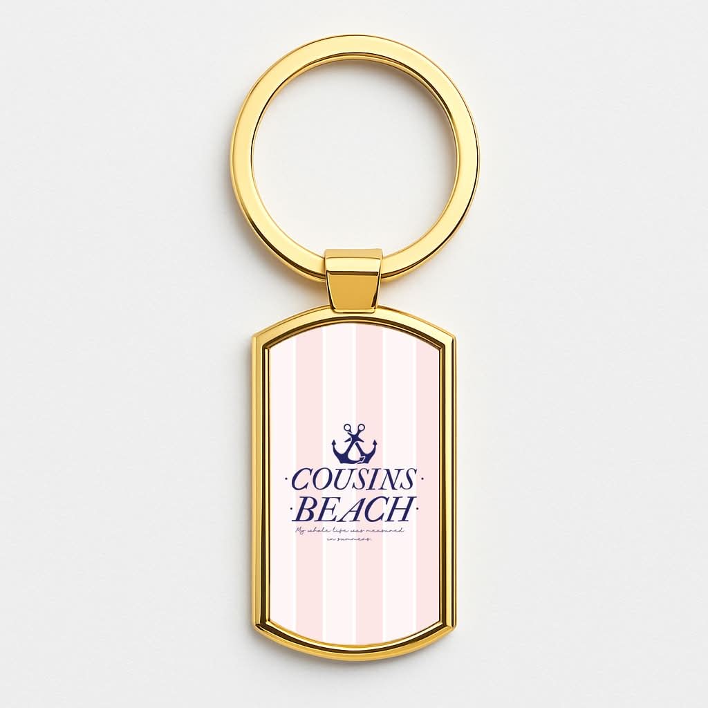 Stripes Cousin Beach Gold Keyring