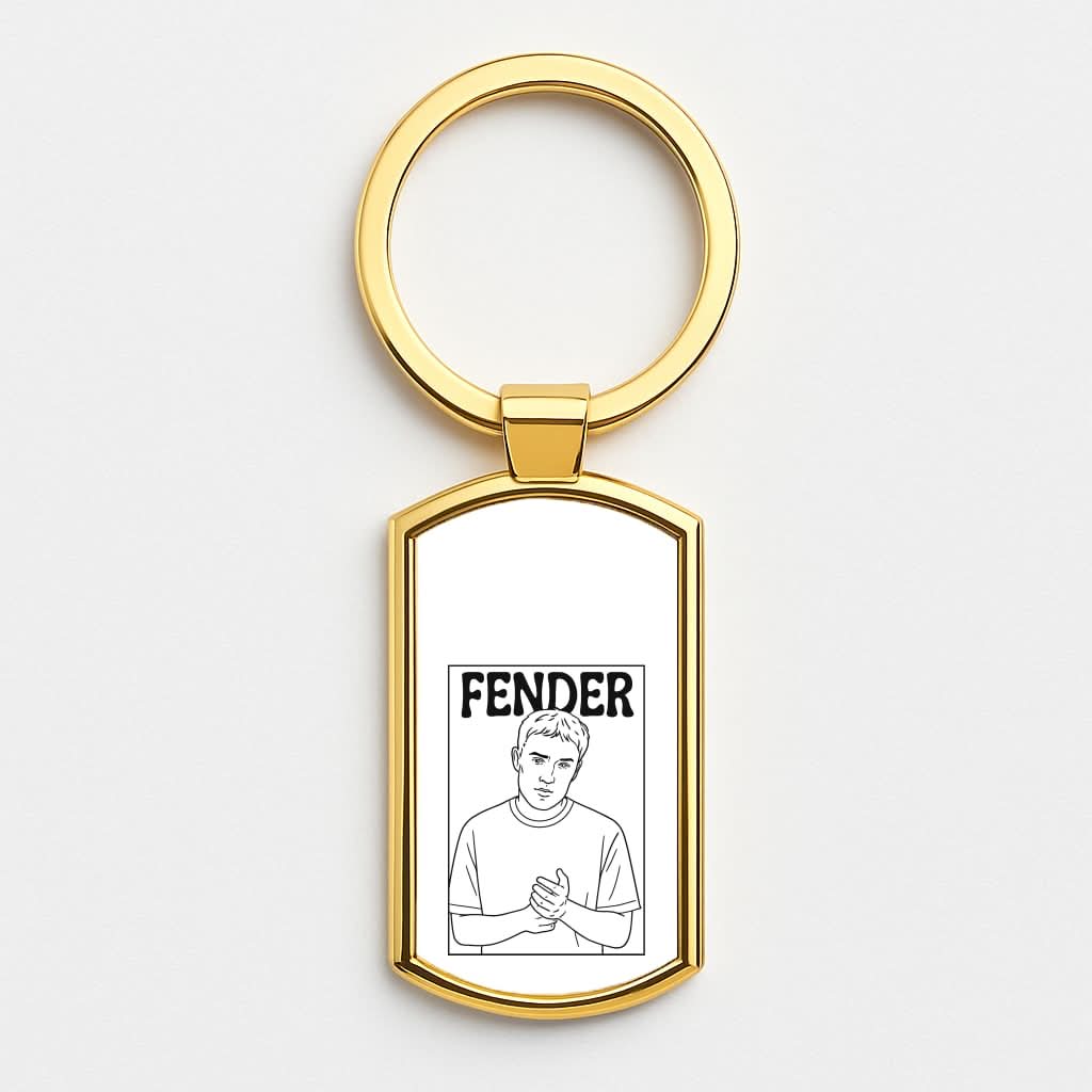 Fender Outline Gold Keyring