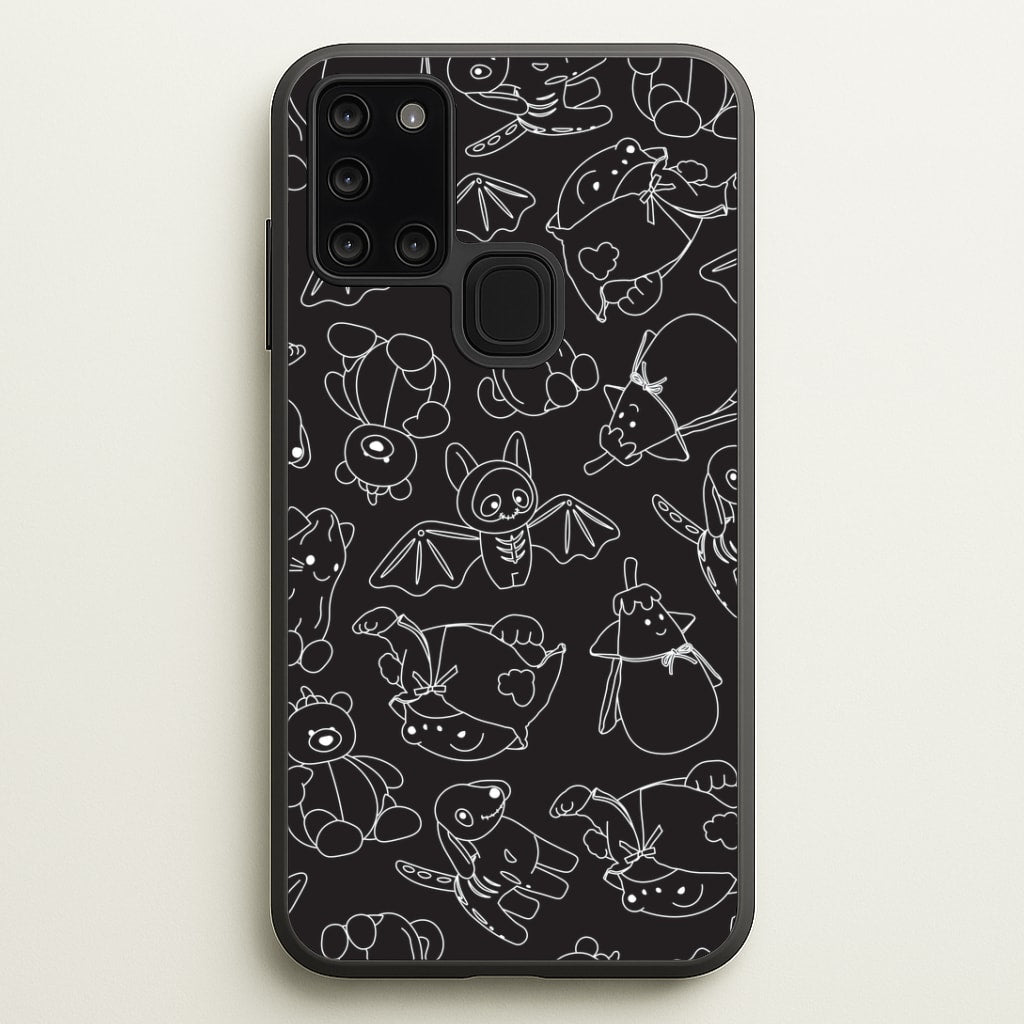 Halloween Plushies Pattern II - Halloween Galaxy A21s Case