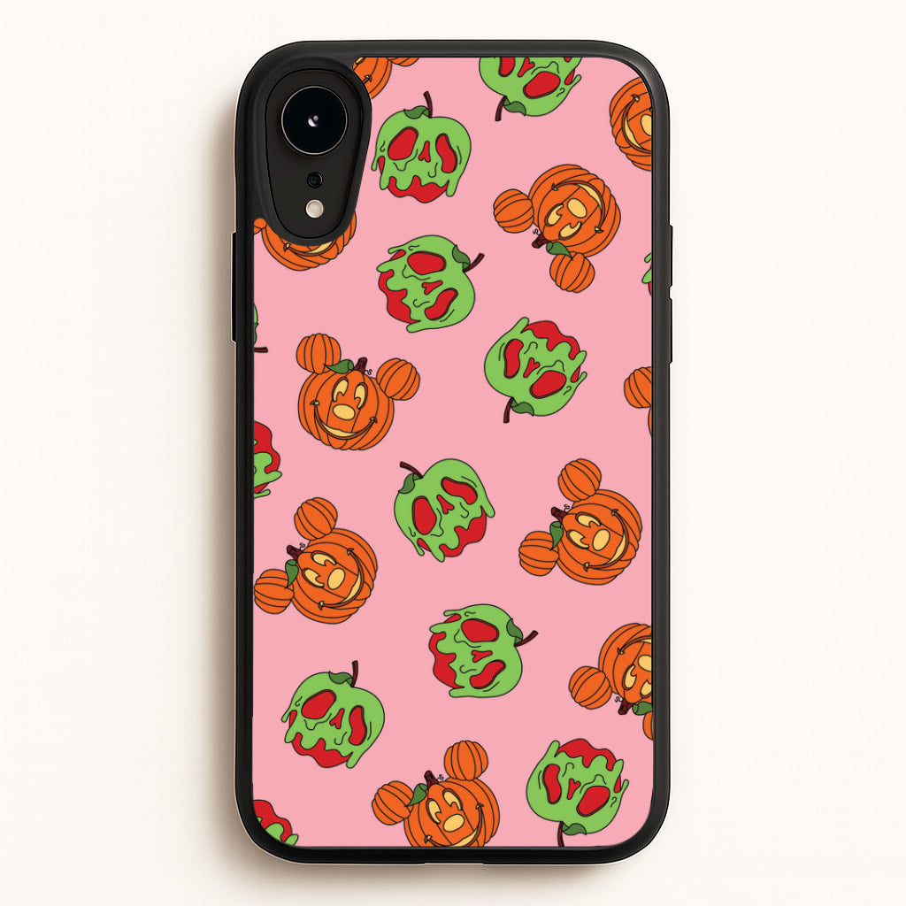 Pumpkin Mouse And Poison Apple Pattern iPhone XR Case