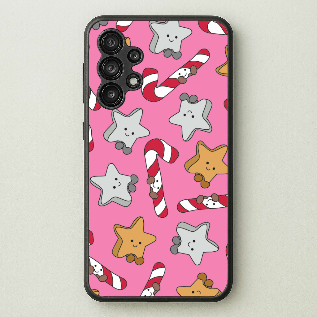 Pink Christmas Plushies Pattern Galaxy A13 Case