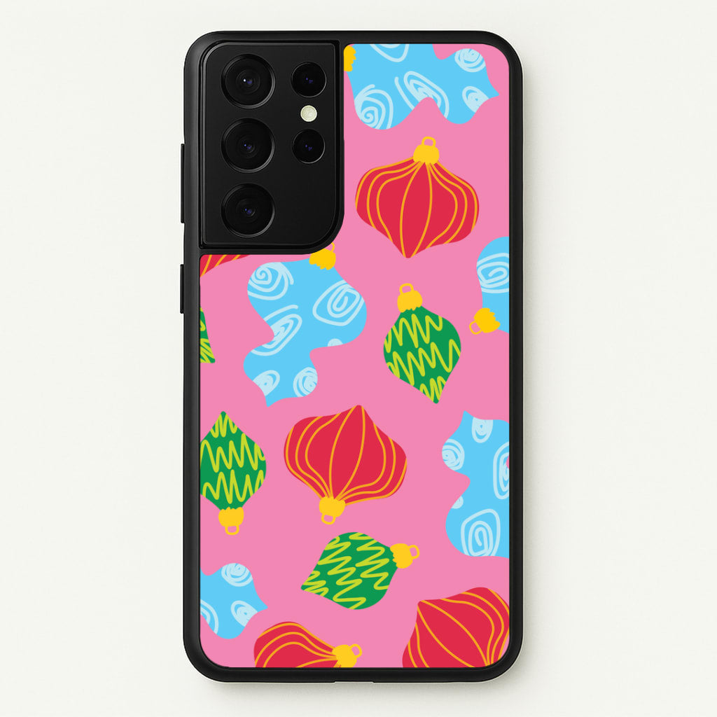 Abstract Christmas Baubles Pattern Galaxy S21 Ultra Case