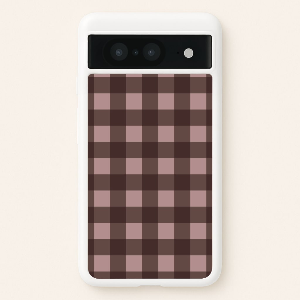 Chocolate Gingham Google Pixel 8 Case