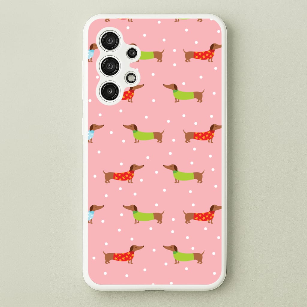 Christmas Jumpers Dachshund Pattern Galaxy A13 Case