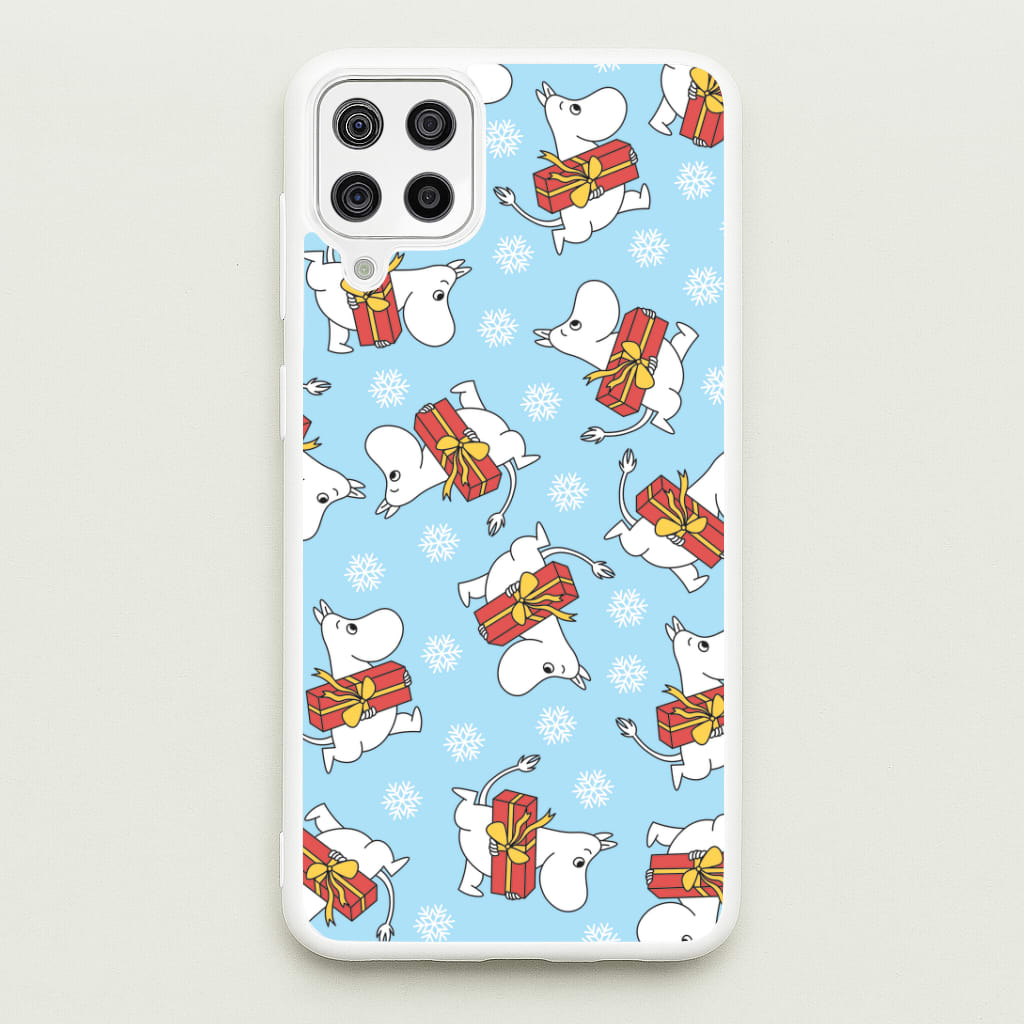 Present And Snowflakes Moom Pattern Galaxy A12 Case