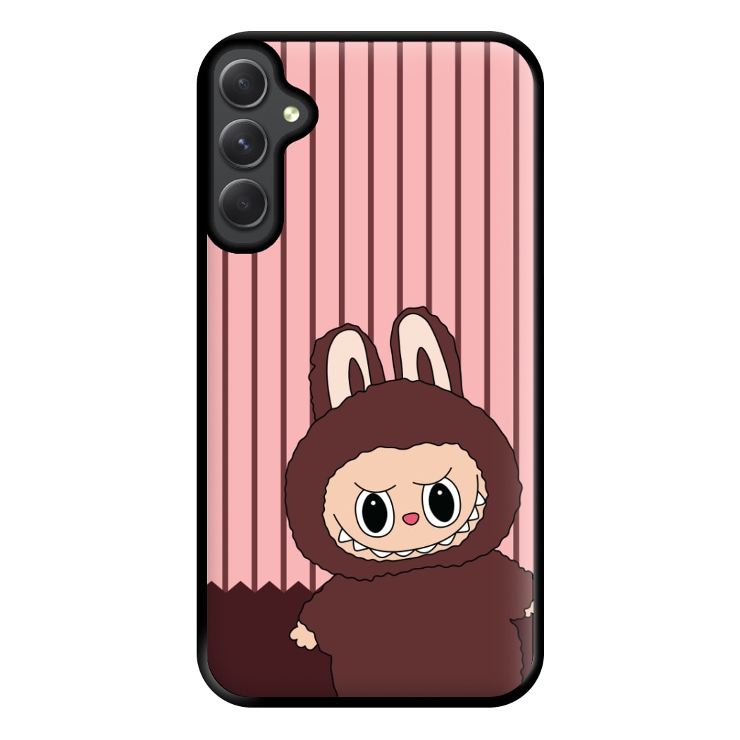 Stripey Cute Brown Monster Galaxy A34 Case