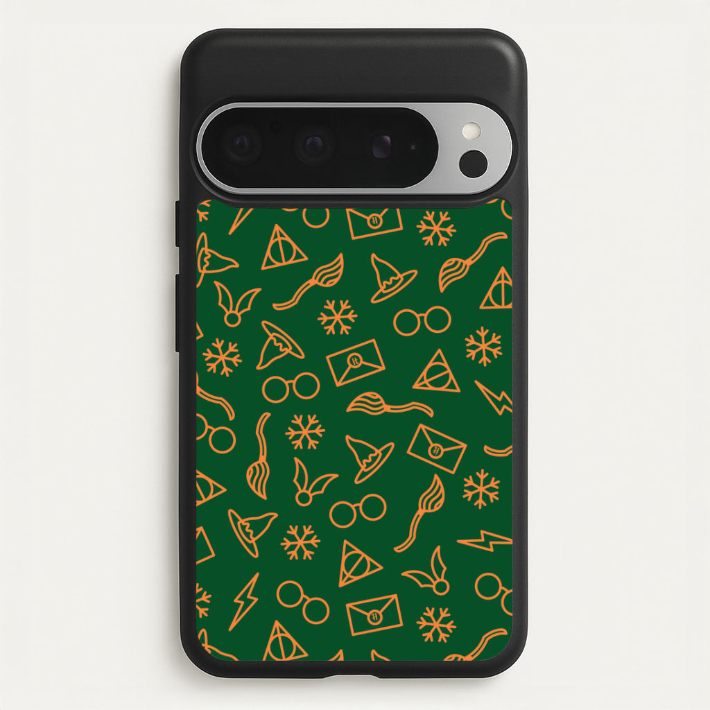 Christmas Wizard Icons Pattern Google Pixel 9 Pro XL Case