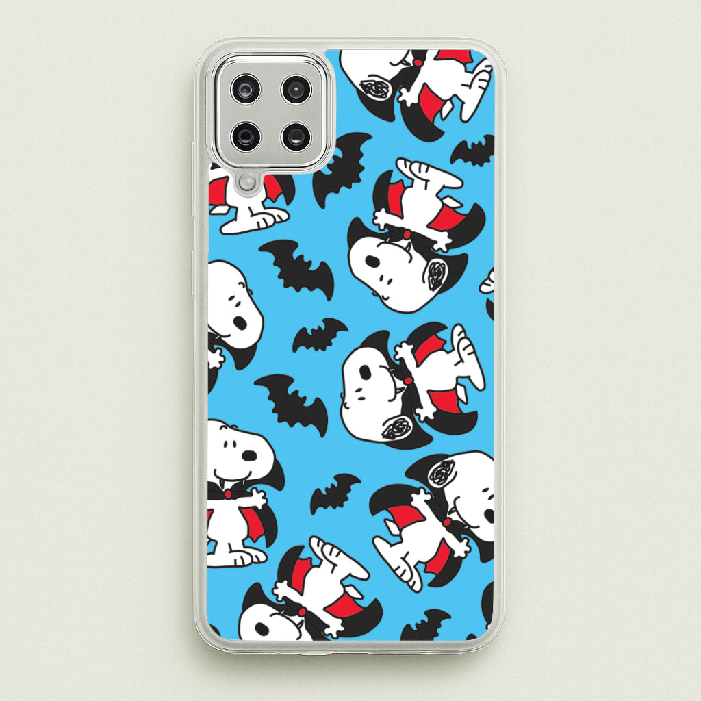 Cartoon Beagle Vampire And Bats Pattern Galaxy A12 Case