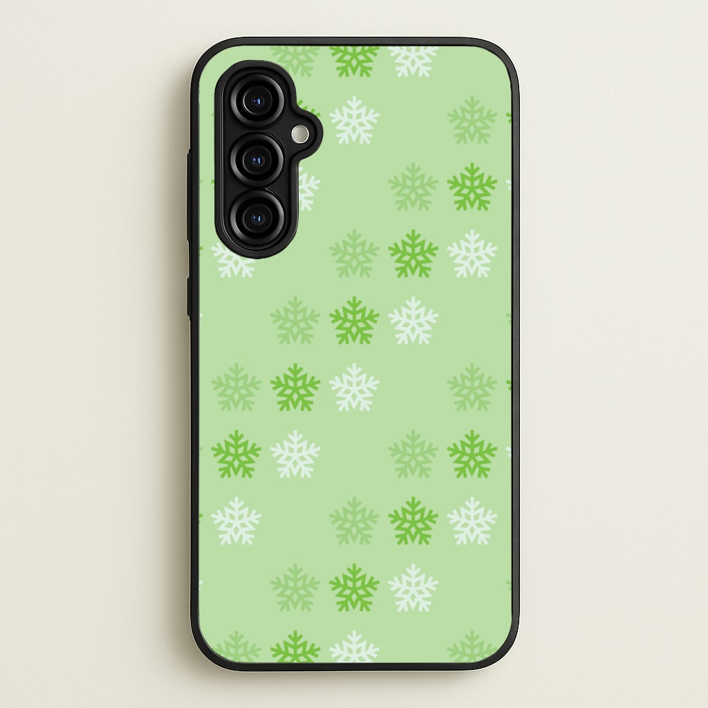 Green Slowflakes Christmas Pattern Galaxy A54 Case