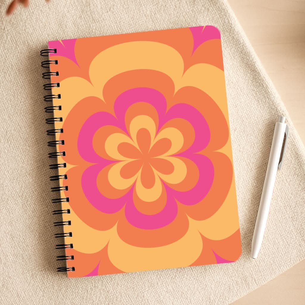 Sunset Trippy Flower Pattern Notepad