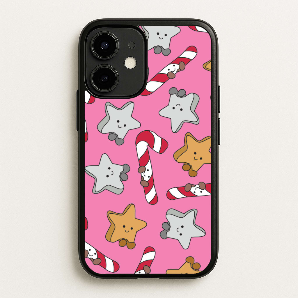 Pink Christmas Plushies Pattern iPhone 12 / 12 Pro Case