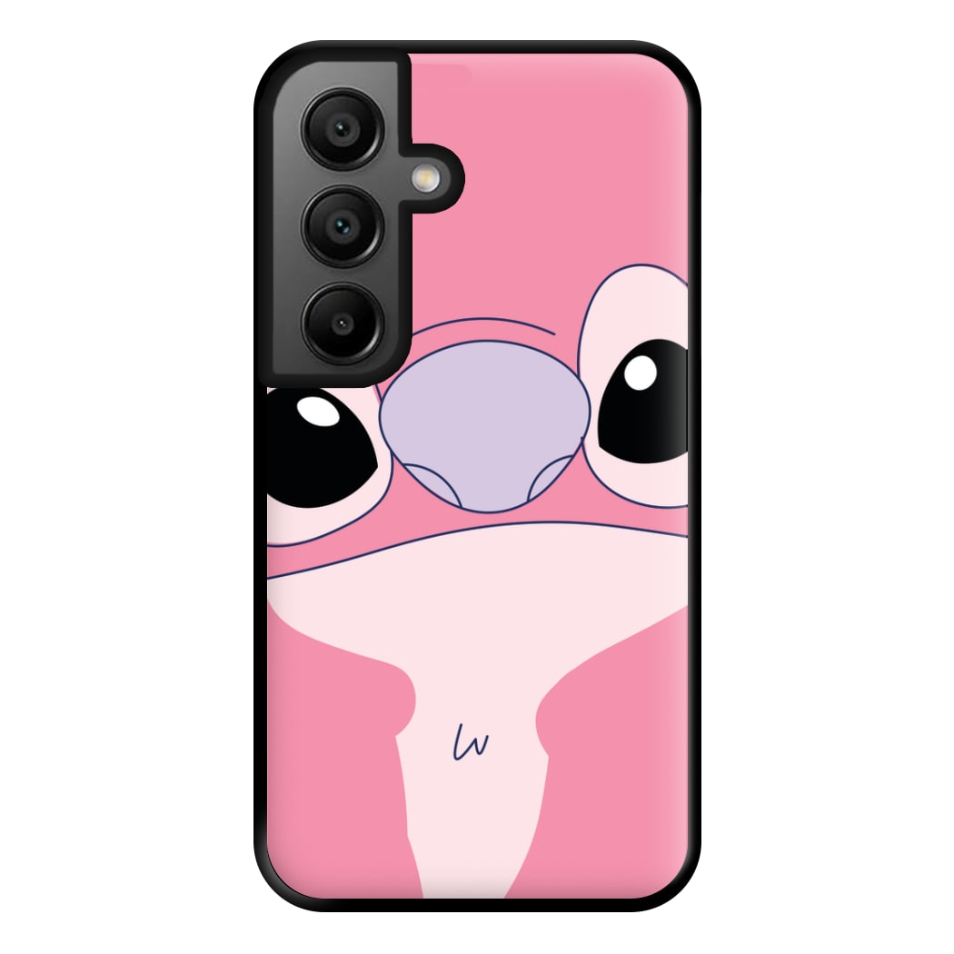 Cute Pink Alien Face Galaxy A55 Case