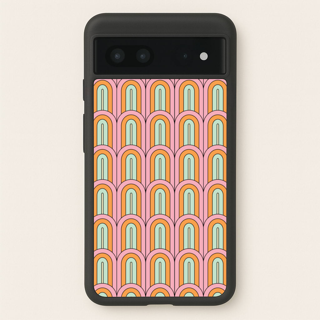 Pastel Retro Arches Pattern - Abstract Patterns Phone Case for Google Pixel 7