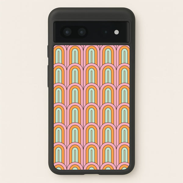 Pastel Retro Arches Pattern - Abstract Patterns Phone Case for Google Pixel 7