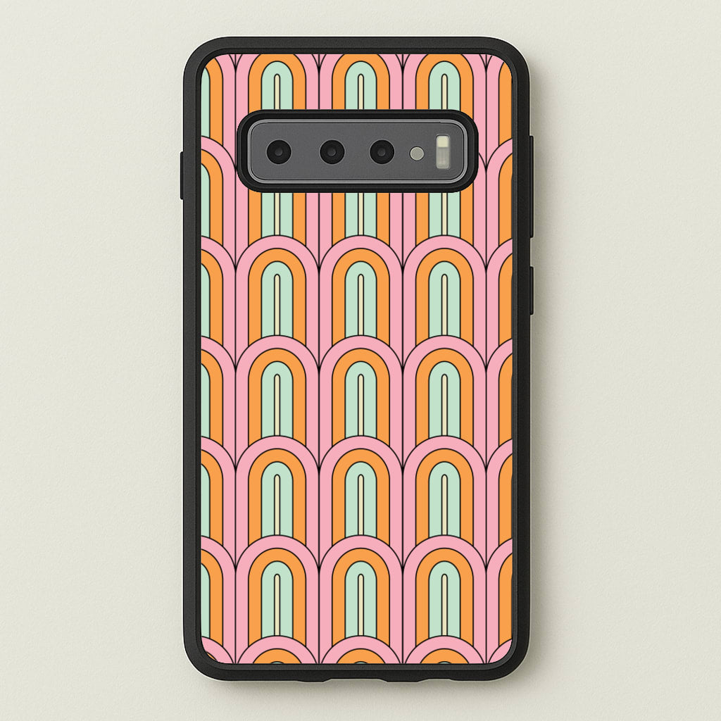 Pastel Retro Arches Pattern - Abstract Patterns Phone Case for Galaxy S10