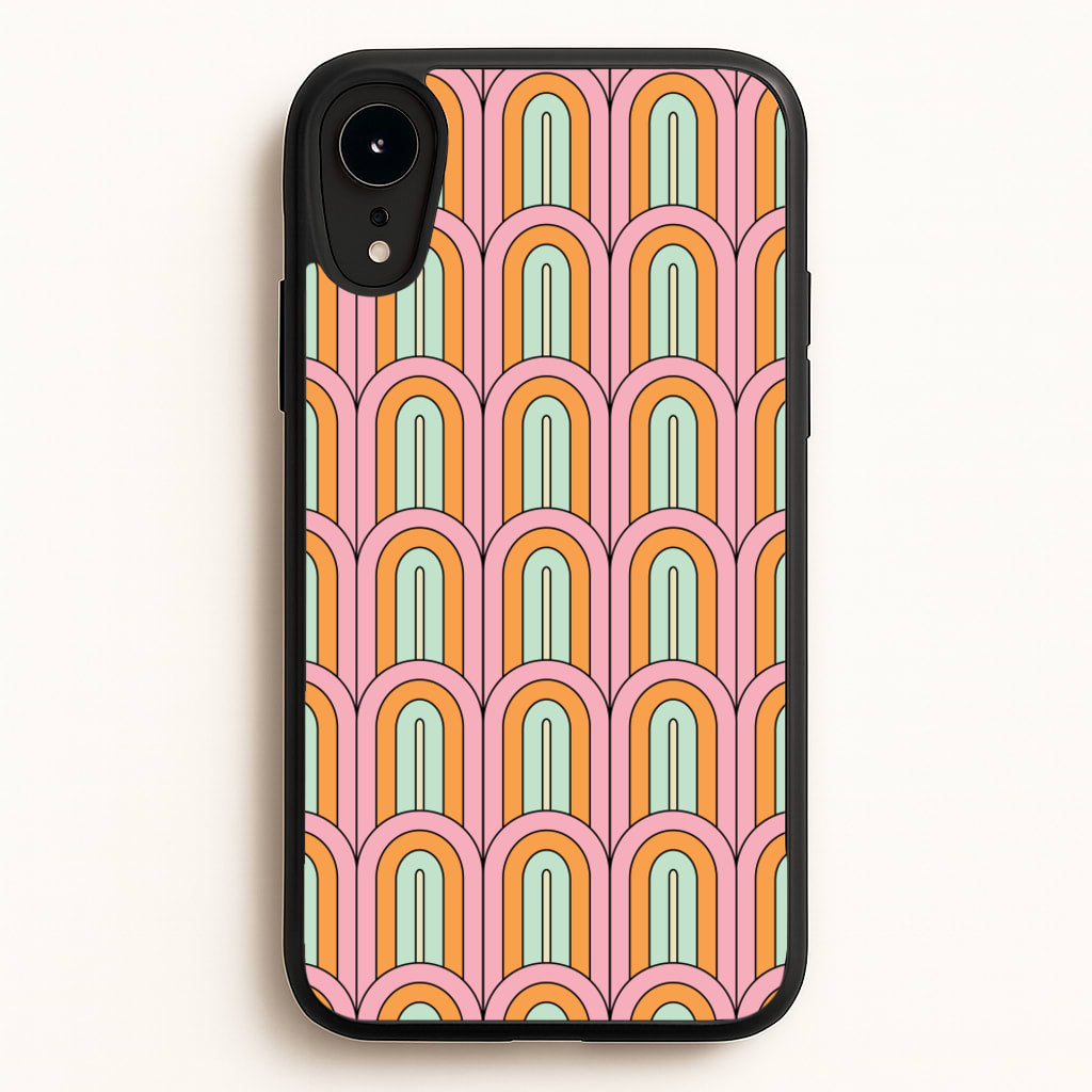 Pastel Retro Arches Pattern - Abstract Patterns Phone Case for iPhone XR