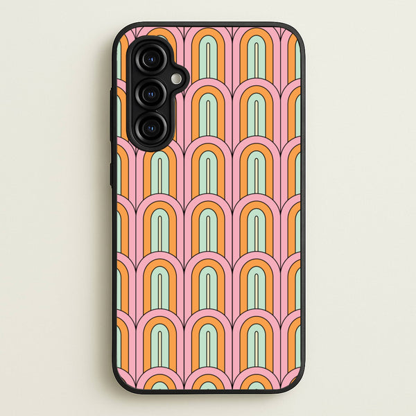 Pastel Retro Arches Pattern - Abstract Patterns Phone Case for Galaxy A54