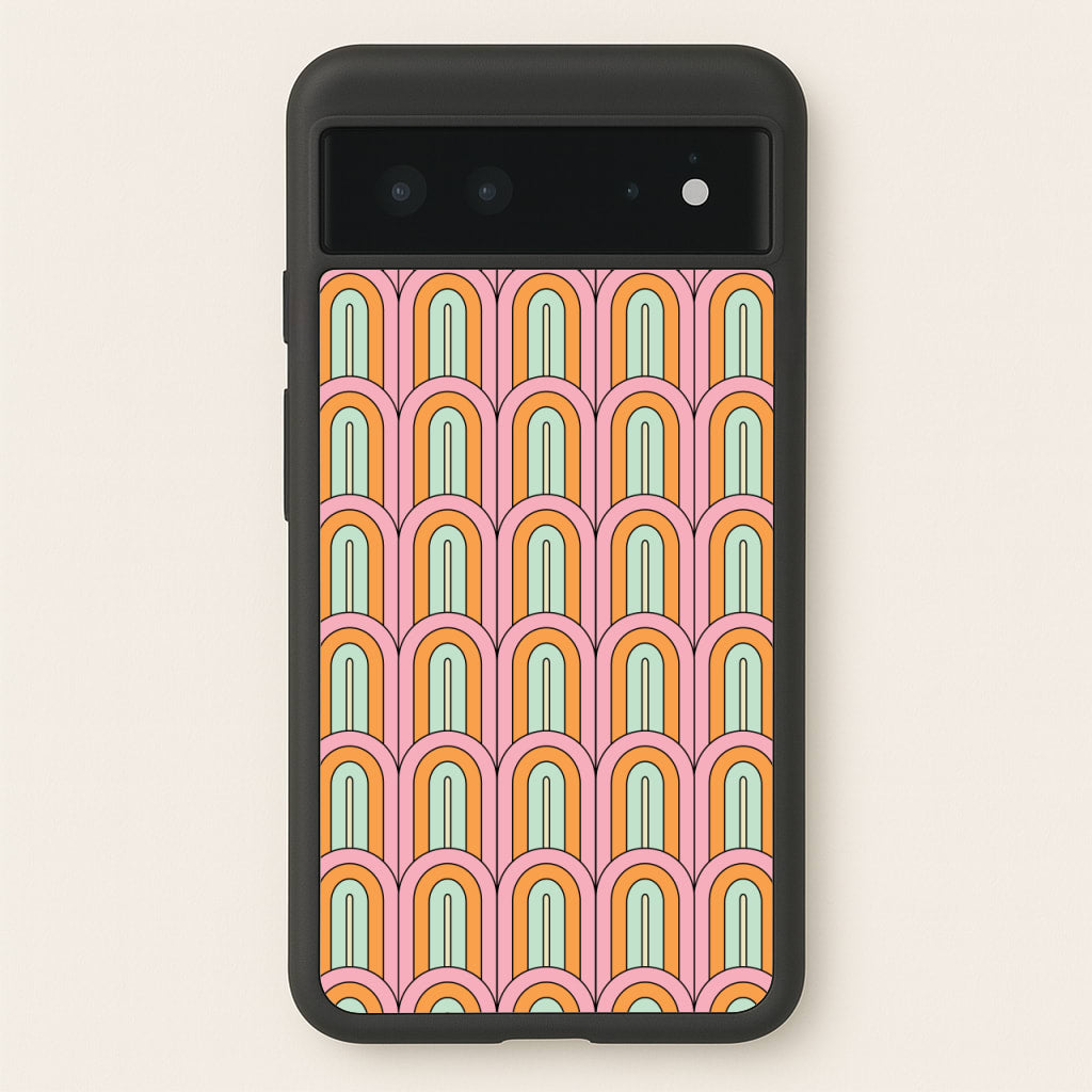 Pastel Retro Arches Pattern - Abstract Patterns Phone Case for Google Pixel 6