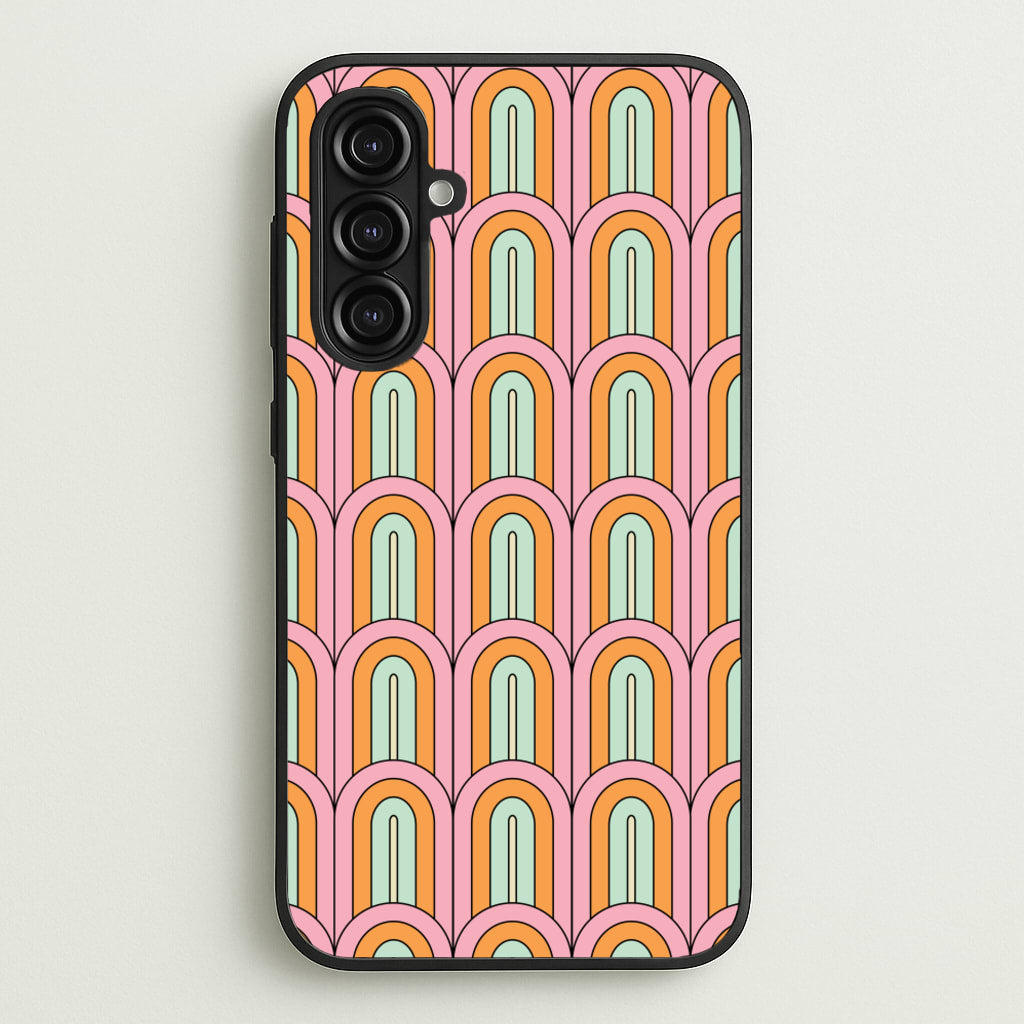 Pastel Retro Arches Pattern - Abstract Patterns Phone Case for Galaxy A16