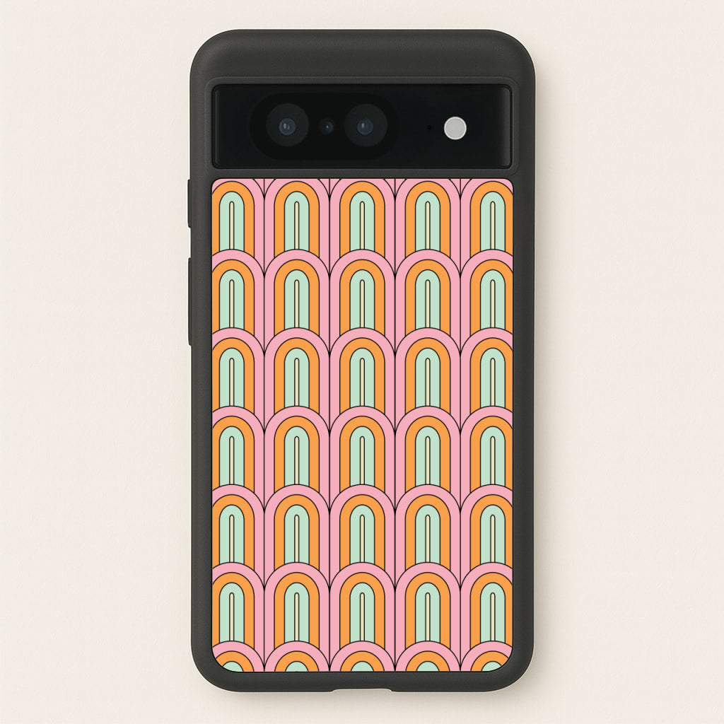 Pastel Retro Arches Pattern - Abstract Patterns Phone Case for Google Pixel 8