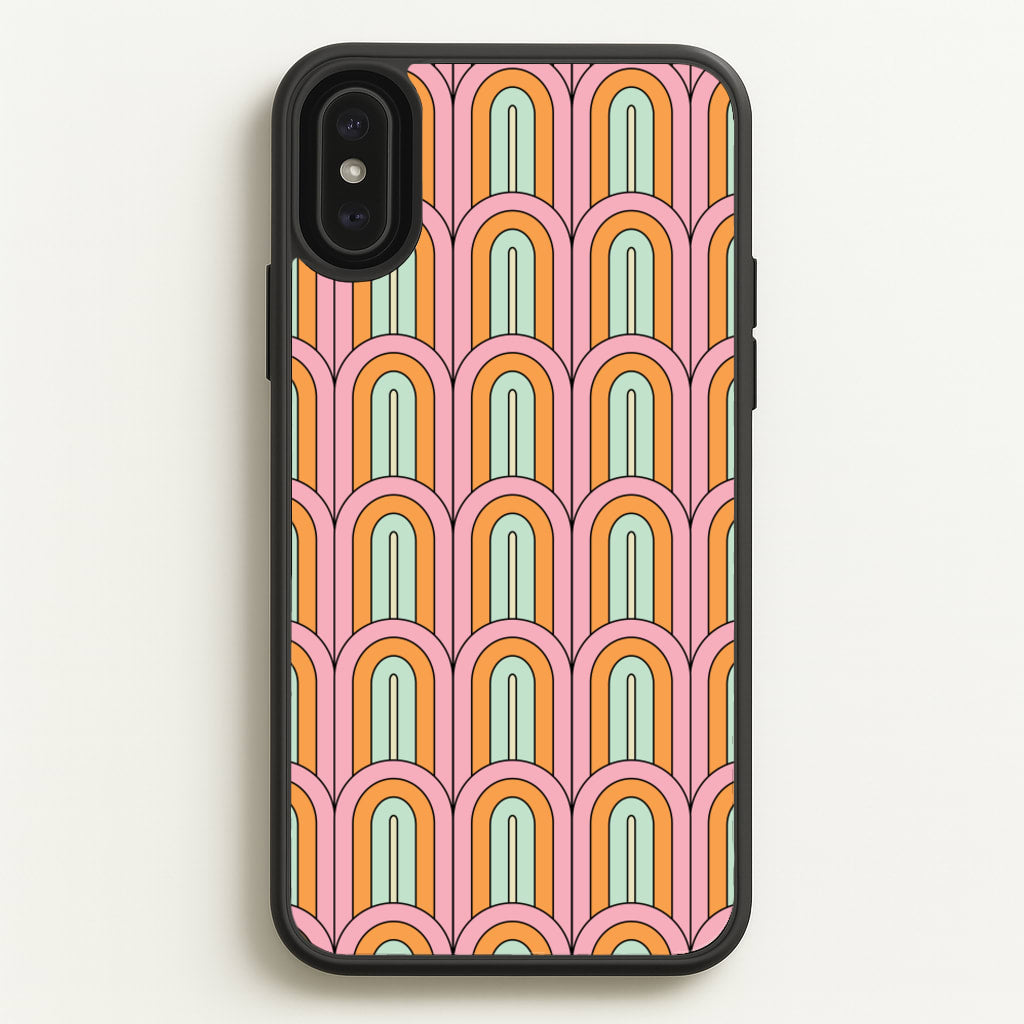 Pastel Retro Arches Pattern - Abstract Patterns Phone Case for iPhone XS Max